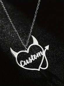 Fantasy, Chic, Minimalist, Caring Little Devil Shaped Necklace With English Name Customization For Halloween, Banquets, Parties,Retro, Casual, Cute, Simple, Personalized, And Unique Gifts For Loved Ones, Friends, And Family. - Nhiều màu - Xem 2