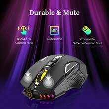 ATTACK SHARK * FREEWOLF X18 2.4G Wireless Mouse, 2400 DPI Windows/ PC/ Office/ Gamer, New Year 2026, Gift For Kids, Holiday - Black Star/ Black - Multicolor - View 13