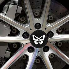 56mm/65mm Car Center Wheel Hub Cap Butterfly Bone Face Mask Wheel Sticker Decal - 4pcs - View 6