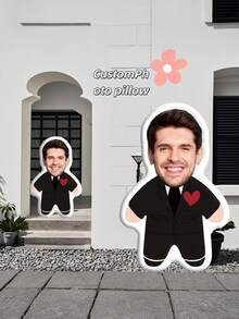 1pc Customized Photo Throw Pillow, Personalized Cushion, Can Customize Interesting Patterns, Double-Sided 3D Pillow, Suitable As Gift For Parents/Family/Her/Him/Girlfriend/Boyfriend, Couples Birthday Gift - Suit - View 6