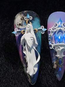 1pc Silicone Mold For Nail Art, Statue Of Virgin Mary, Cross, Goddess Statue, Angel 3D Carved Transparent Nail Gel Mold - Clear - View 8