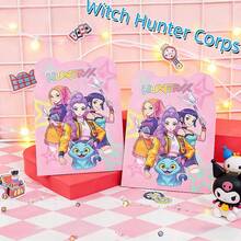 2件套K-Pop女巫猎人主题文具套装，高品质不规则笔记本，学生学习奖励礼品（款式随机） - 彩色 - 查看 5