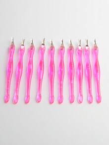 10pcs Plastic Handle Double-Ended Callus Remover Tools, Suitable For Nail Cuticle Care - Multicolor - View 7