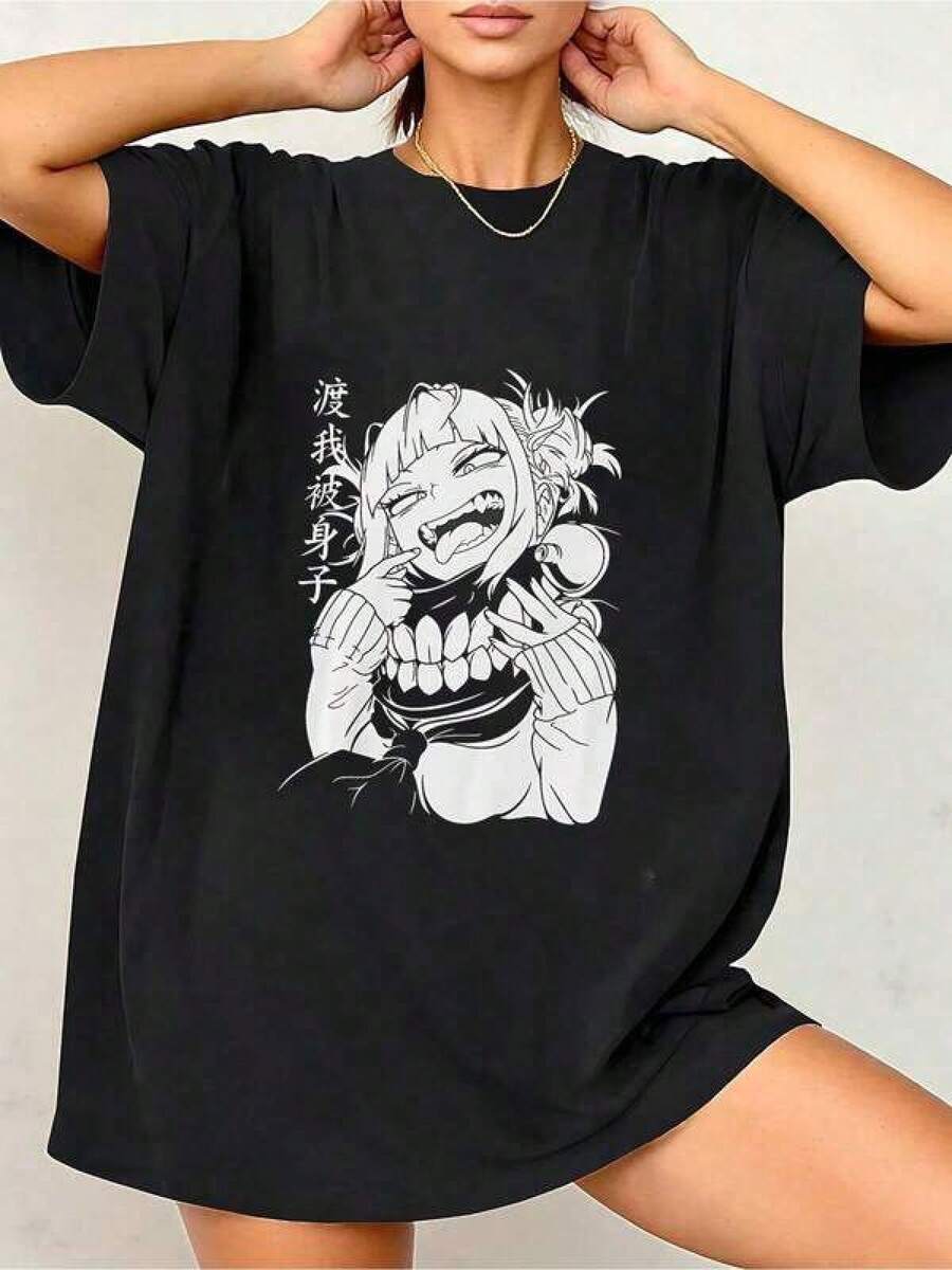 Shirts For Men Fashion Print Casual T-Shirt Anime Shirt, Anime Sweatshirt, Manga Anime Shirt, Vintage Apparel, Graphic Anime Tee, Aesthetic Anime, Gift For Him, Anime Vintage Special_38_t1 Suitable For All Seasons,Summer Wear.Men's Casual Print Round Neck Short Sleeve T-Shirt Men Women T-Shirt Print Tee - 黑色 - 查看 1