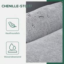 Swivel Armchair, Water-Repellent Chenille Lounge Chair, Upholstered Reclining Chair With Integrated Armrests, For Living Room - Grey - View 6