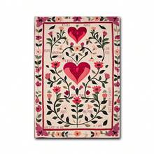 1幅复古手绘爱情主题艺术墙画装饰画，情人节海报，浪漫婚礼画，周年纪念礼物，唯美艺术，家居装饰客厅，墙面装饰，无框 - 愛心花卉 - 查看 11