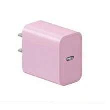 20W墙式充电器套装，粉色充电适配器，配备100厘米尼龙编织防缠绕USB-C转iOS充电线，兼容 14/13/12/11 Pro Max Plus，便携式充电套装 - 美規A型插(110-127V) - 查看 10