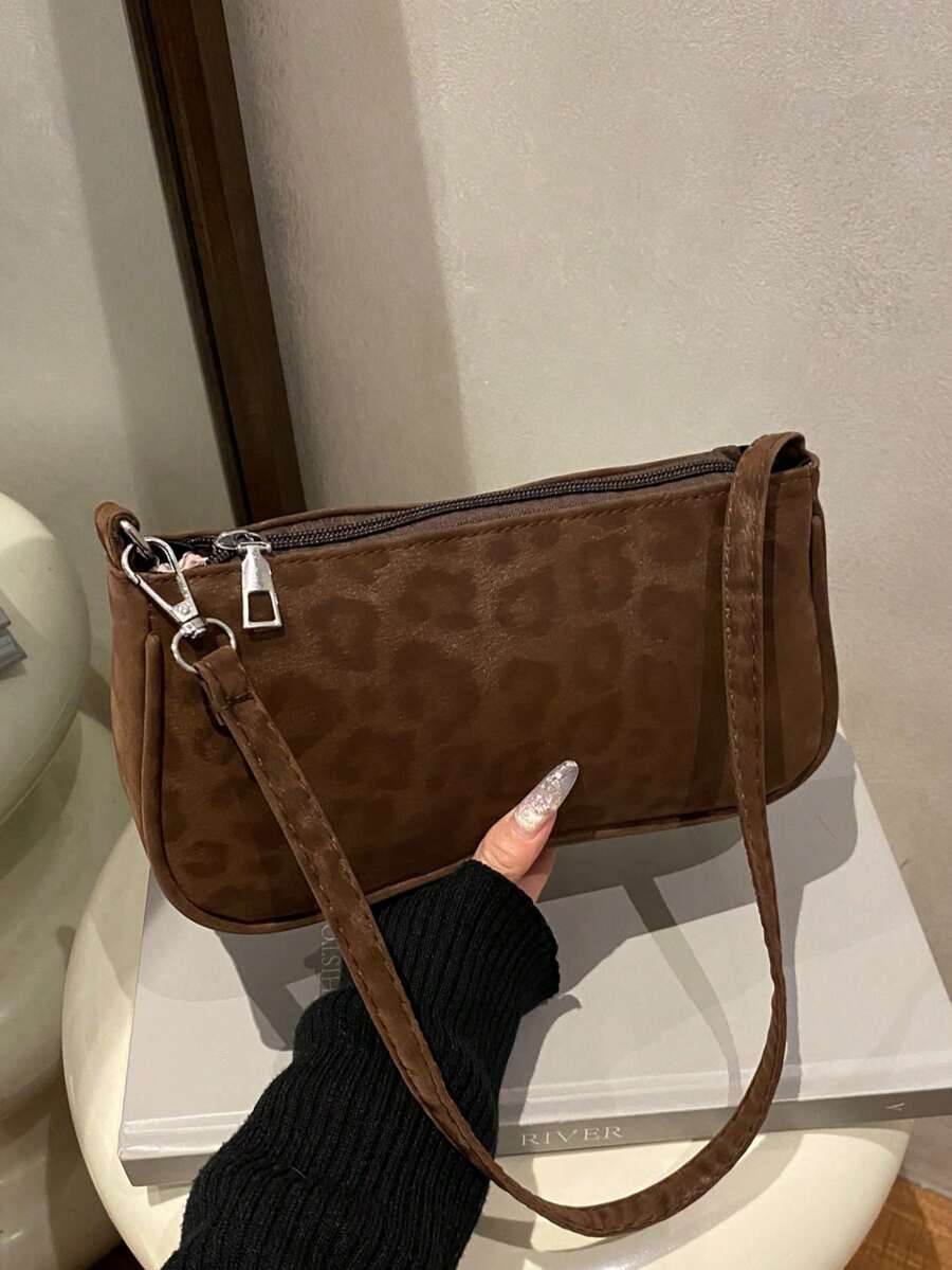 Nueva bolsa de hombro versátil y de moda con textura, bolso de mano para mujer - Marrón - Ver 1