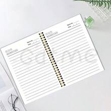 GDTME 1本双面印刷螺旋装订笔记本，黑色封面，印有幽默标语“避免被炒鱿鱼的待办事项”，以及一只猫咪趴在电脑上睡觉的可爱插图。这款轻松有趣的笔记本设计提醒您记录待办事项，既实用又能缓解压力。文具、日记本、笔记本、办公用品。 - JZ-0630工作筆記本 - 查看 6