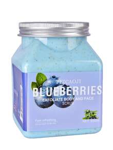 Exfoliante corporal de frutas vegetales de 500 g para limpieza profunda, exfoliación y suavizado de la piel; exfoliante de sales de baño - arándano - Ver 9