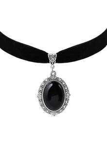 Bộ 3 món phong cách Gothic đính đá đen gồm dây chuyền, mặt dây chuyền và bông tai dành cho nữ, trang sức phong cách punk cổ điển. - Nhiều màu - Xem 4