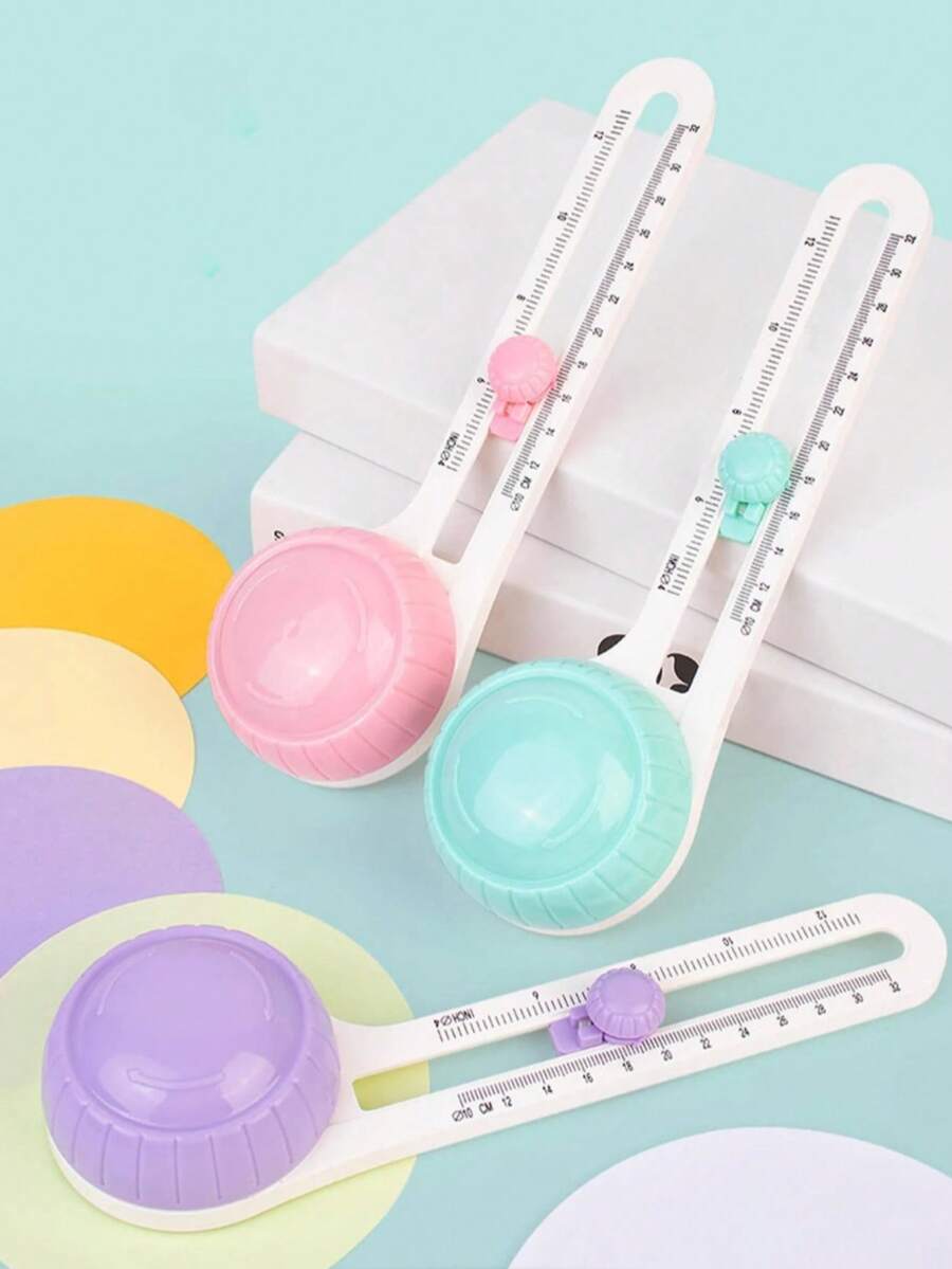 1 pieza Cortador de compás ajustable/Tarjeta de felicitación Arte de papel Escultura de papel Origami Perforadora de compás hecha a mano/Cortador de círculo manual - cortador circular - Ver 1