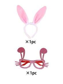Set de 2/1 pieza de disfraz para fiesta de Pascua, incluye diadema con orejas de conejo, gafas de fiesta, accesorios para fotos, tocados lindos para fiestas, para crear ambiente festivo, accesorios de cosplay, diadema de Pascua, adecuado para fiestas temáticas, eventos festivos - Multicolor - Ver 16
