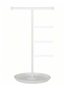One Metal Stand With Tray For Storing And Displaying Necklaces, Earrings, And Bracelets. An Earring Display Stand Suitable For Home Or Jewelry Storage, And A Valentine's Day Gift. - Multicolor - View 10
