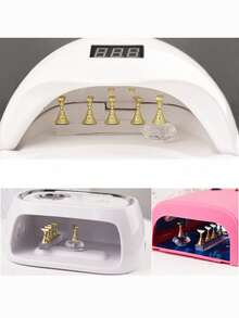 5pcs Magnetic Nail Art Display Holder, Acrylic Diamond Shaped Nail Practice Base, Japanese Chess Piece Nail Art Training Tool, Nail Salon DIY Nail Display Stand - Multicolor - View 4