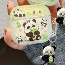 Cute Cartoon Panda Protective Case Suitable Compatible With Apple Wireless Earphone Case, Scratch-Resistant And Shockproof - Clear - View 7