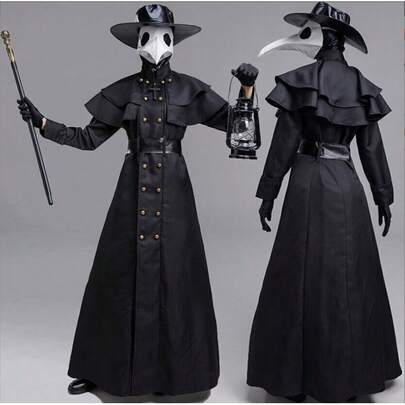 Karnevalskostüm Rollenspiel Kostüm für Erwachsene Schwarzer Tod Kostüm Set Halloween