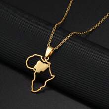 1Pc 3CM Charm African Maps Different Countries Pendants Necklaces Kenya Cameroon Senegal Ghana Morocco - Yellow Gold - View 8