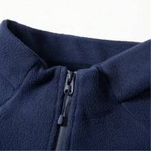 TIANXICO Men's Fleece Jacket Full Zip With Pockets Warm Lightweight Winter Jacket Running - D.BLUE - View 7