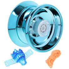 1 Juego de Yo-Yos para Principiantes, Yo-Yo de Aleación de Metal, Bola de Cuerda Suave, Juguete de Yo-Yo No Responsivo para Fortalecer la Muñeca y la Coordinación Ojo-Mano QZTK - Dorado - Ver 5