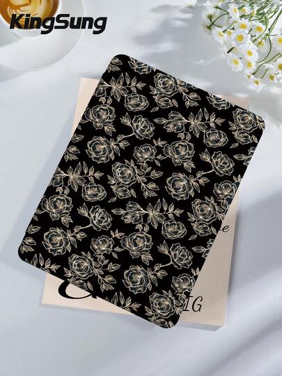 Kingsung Retro Rose Surfplattaskal, Kompatibelt med iPad 9.7/10.2/10.5/10.9/12.9/Pro 11, 10:e generationen, Kompatibelt med Samsung Galaxy Tab S6 Lite 10.4-tums, Kompatibelt med Kindle Paperwhite 12:e generationen 2024, Kindle (11:e generationen) 2022-versionen, Kobo Clara Color, Mjukt fallskydd, Smart Stativ/Automatisk väckning/viloläge