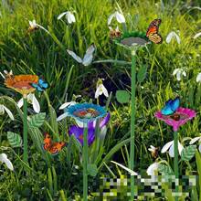 Outdoor Garden Decor Flower & Leaf, Bee Waterer, Butterfly & Hummingbird Waterer, Garden Decor - A - View 5