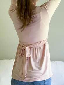 Women Y2K Babydoll Knit Tops Long Sleeve Lace Patchwork Low Cut Peplum Sweater Fairy Vintage 90s Coquette Blouse - 粉色 - 查看 8