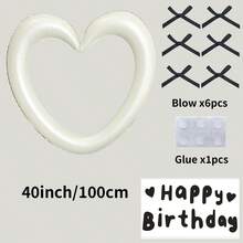 3 Pcs DIY Heart Shaped Balloons For Photo Booth Party Photo Props - Pink - View 4