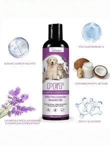 Lavender & Coconut Oil Pet Shampoo, Helps Relieve Skin Itchiness, Softens Fur, Detangles, For Dogs & Cats - 100ml - View 5