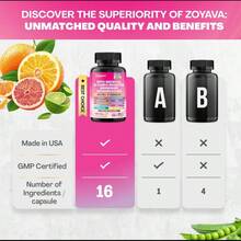 Zoyava Hormone & Cycle Support – Women's All-In-One Supplement With Myo-Inositol, D-Chiro Inositol & 13+ Active Ingredients – 90 Vegan Capsules – Made In USA - 2瓶 - 查看 3