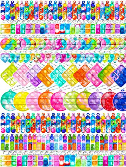 12/30/48/60 Pcs Pop Fidget Toys, Valentine's Day Gifts, Party Favors Toys, Mini Push Bubble Pops Bulk Sensory Toys, Birthday Gifts, Classroom Prizes, Goodie Bag Fillers, Easter Gifts, Back-To-School Gifts, Winter Gifts Spring Gifts, April Fools' Day Gifts (Color And Style Random)