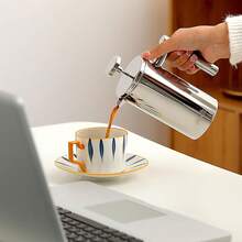 French Press Coffee Machine 600ml, Double-Layer Insulated French Press Coffee Press Stainless Steel Travel Camping (2-4 Cups, 20 Ounces) - Multicolor - View 10