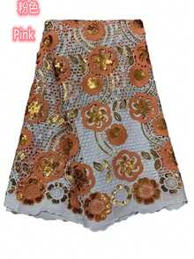 1 Yard/5 Yards 2026 High Quality Water-Soluble Sequin Lace Fabric, Mesh Lace Material Suitable For Nigerian Party, Wedding, Christmas - A - View 21