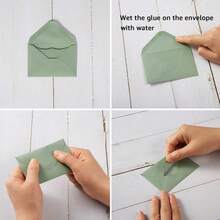 20pcs Envelopes + 20pcs Cards, Includes Green Blank Greeting Cards & Small Self-Adhesive Envelopes, Suitable For Graduation Ceremony, Invitations, Baby Shower, Wedding And RSVP Cards - Green - 20pcs - View 6