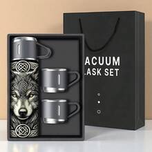 1set Of 16oz New Year's Pattern Insulated Water Bottles, Suitable For Holiday Gifts, Father's Day, Mother's Day, Office, Camping, And Valentine's Day Gifts. - Multicolor - View 11