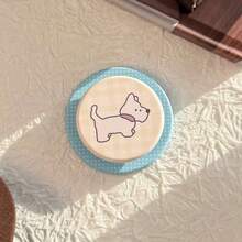 撞色格纹小狗图案 Magsafe 磁吸手机支架，可扩展便携式气垫手机支架 - 彩色 - 查看 9