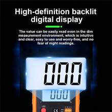 1pc Automatic Professional Digital Multimeter, Manual Range, Voltmeter/Ammeter/Ohmmeter, Measures Voltage, Current, Resistance, Tests High Frequency Electromagnetic Interference (HFE) And Continuity - Orange - View 6