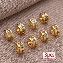 3pcs Brass Cubic Zirconia Spacer Beads Flat Round Micro Pave Zirconia Charm Beads Rondelle Rhinestone Spacer Beads For DIY Bracelet Necklace Jewelry Making Supplies - Multicolor - View 15