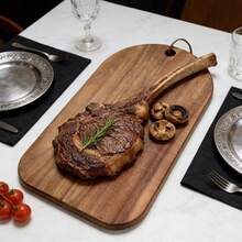 Advanced Acacia Wood 13in Cutting Board, Chopping Board, Kitchen, Kitchen Supplies, Cooked Meat Cutting Board, Serving Board, Bread Board. Material Handling Board For Meat, Cheese, Bread, Vegetables And Fruit. The Ideal Kitchen Tool And Mother's Day Gift. - Brown - View 5