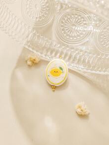 3pcs/Pack Ceramic Strawberry, Pineapple, Lemon, Sun Oval Shaped Bent Needle Accessories - Gold - View 4