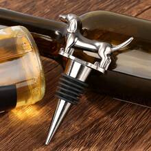 1pc Dachshund Wine Stopper, Single Packed With Black Velvet Bag/Gift Box, Made Of Zinc Alloy, Fun Dog Champagne Bottle Stopper, Available In Antique Bronze Or Deep Silver, Perfect For Festival/Corporate Event/Party/Birthday Gift,Dachshund, Dog,Dog,Dauchound,Labrador,Werner Dog,Sausage Dog,Dog,Dachshund - Multicolor - View 8
