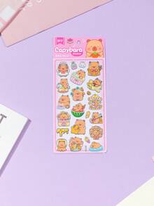 1 pieza Pegatina 3D de resina epoxi con diseño de capibara brillante de dibujos animados, pegatina hecha a mano DIY, pegatina para funda de teléfono DIY, pegatina de memo DIY, pegatina de manualidades DIY, pegatina para diario, pegatina para portátil y cuaderno, accesorio para planificador, accesorio lindo, pegatina decorativa - Multicolor - Ver 4