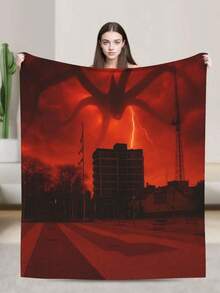 Manta con estampado de criaturas de terror extraterrestres, mantas cálidas, manta transpirable para aire acondicionado, manta para autos clásicos, mantas para picnic al aire libre, mantas para todas las estaciones, mantas gráficas, mantas de franela suaves y cómodas, mantas de cama, mantas estampadas, mantas de sofá, fundas de almohadas, mantas para mascotas, decoración para festivales en el hogar n.° 9922 - Multicolor - Ver 1
