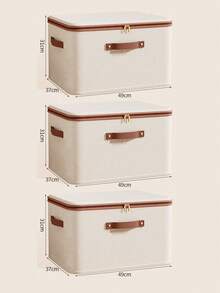 1 szt. beżowe pudełko do przechowywania z lnianego materiału z zamkiem błyskawicznym i pokrywką – składane, zmywalne, odpowiednie do przechowywania w szafie, ubrań, bielizny, skarpetek, bielizny damskiej, do artykułów szkolnych, akcesoriów szkolnych, użytku domowego - Wielokolorowe - Zobacz 15