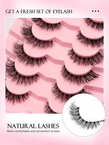 Asiteo 7 Pairs Cat Eye Faux Mink Lashes, Natural Long Fluffy Soft Eyelash Extensions Suitable For Daily Use - Criss Cross lashes - View 3