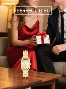 Anne Klein Đồng hồ nữ mặt vuông nhỏ, đồng hồ đeo tay thạch anh thời trang thường ngày dành cho nữ, đồng hồ thạch anh mặt vuông tối giản bằng thép không gỉ, quà tặng du lịch. - Vàng 2 - Xem 10