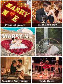 Romantic Style Petal Shaped Delicate Edge Artificial Flower Petals, Multi-Color, Suitable For Wedding Ceremony, Proposal Decoration - Multicolor - View 11