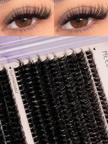 15D Fluffy Cluster Eyelash Extensions, Natural Curl, Comfortable Wear, Eyelash Extension Set - Black - View 4