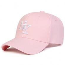Gorras de béisbol unisex con bordado de letras NY, gorras informales ajustables para exteriores para primavera y otoño, gorra deportiva con protección T8MX - Azul cielo - Ver 5