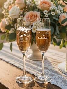 1/4/8 miếng dán nhãn pha lê tùy chỉnh cho đám cưới, in chữ theo yêu cầu, nhãn dán pha lê cho ly sâm panh trong đám cưới và tiệc tùng, quà tặng đám cưới cho cô dâu và chú rể. - A - Xem 5